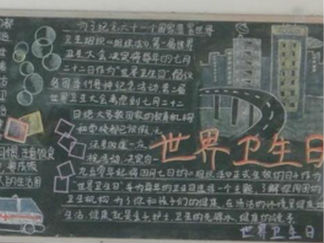 世界卫生日黑板报版面设计图3