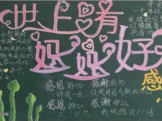世上只有妈妈好母亲节黑板报版面设计图