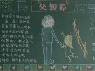 简单好看的父亲节黑板报版面设计图