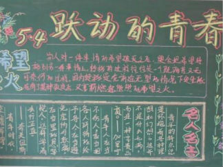 跃动的青春五四青年节黑板报版面设计图