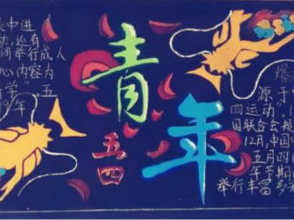 大学生五四青年节黑板报版面设计图