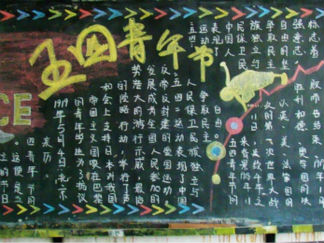 简单又好看的五四青年节黑板报版面设计图