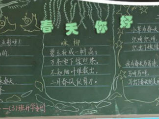 简单的春天黑板报版面设计图