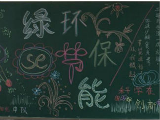 简单好看的环保黑板报版面设计图