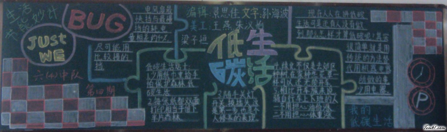 低碳生活黑板报版面设计图图片1