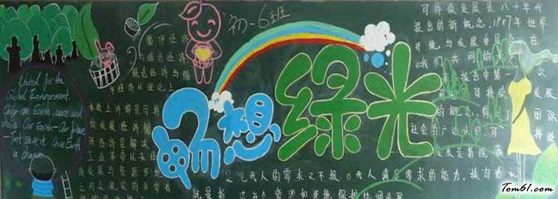 环保主题的黑板报版面设计图图片1