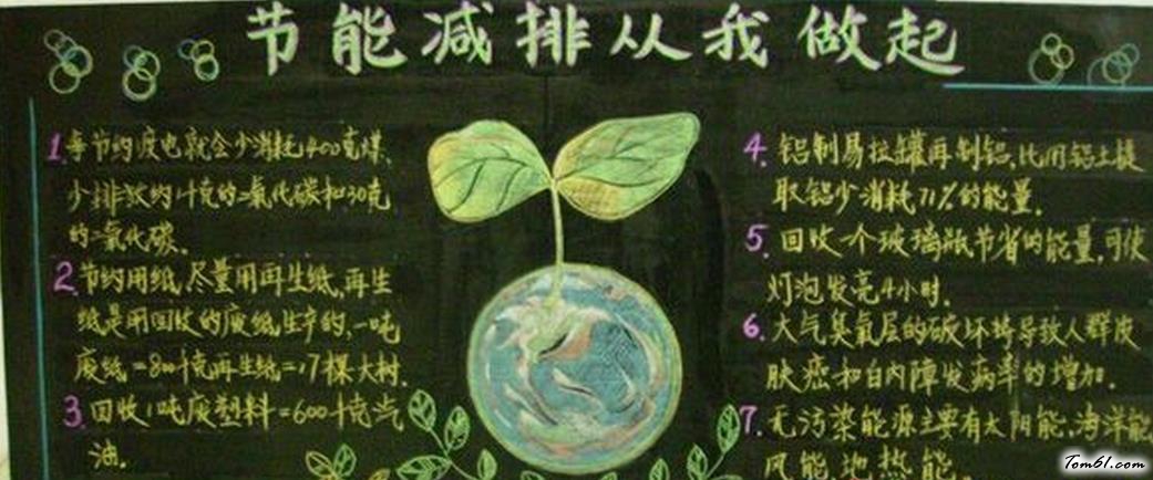 低碳生活黑板报版面设计图2图片1