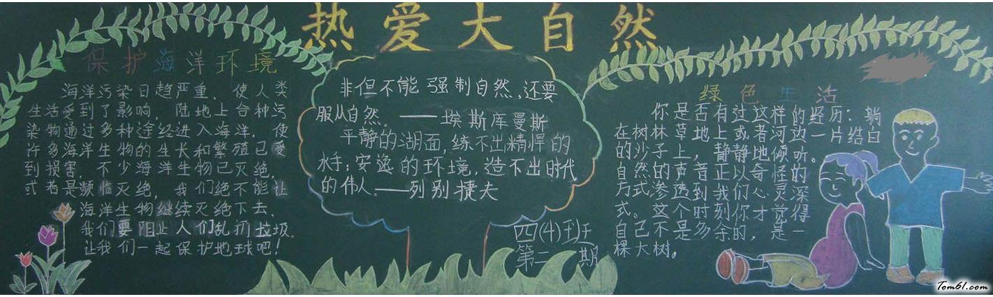 绿色环保黑板报版面设计图图片1