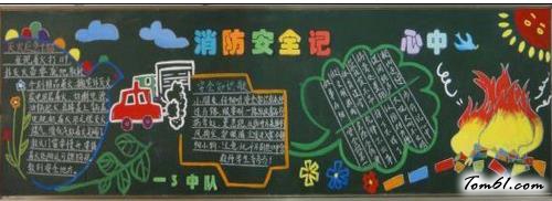 好看的消防安全黑板报版面设计图图片1