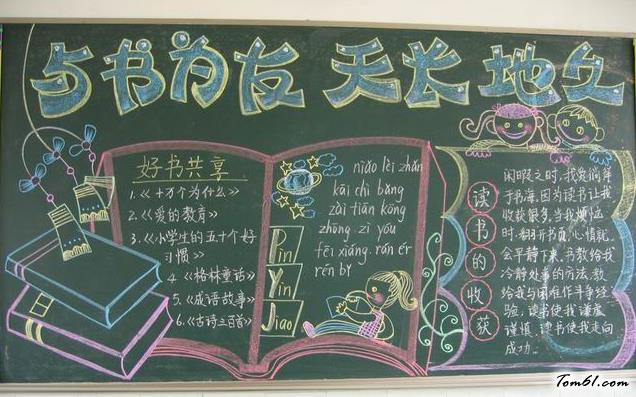 快乐读书黑板板版面设计图图片1