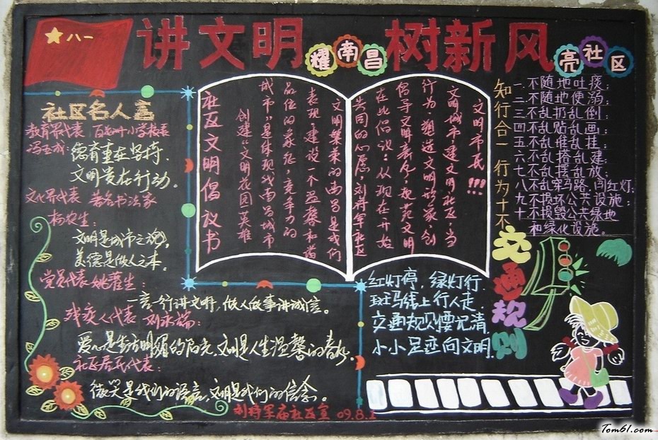 讲文明树新风黑板报版面设计图图片1