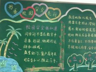 简单的校园安全黑板报版面设计图