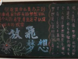 初中生放飞梦想黑板报版面设计图