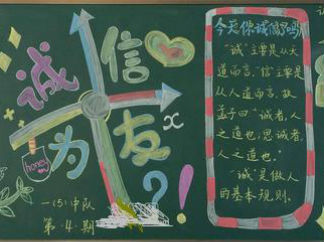 小学生诚信主题的黑板报版面设计图3