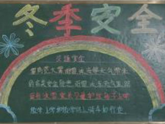 小学生冬季安全黑板报版面设计图