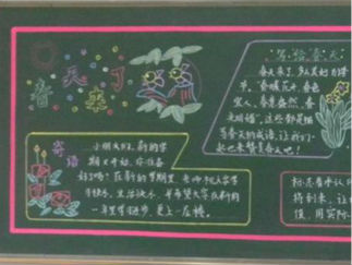 新学期赞美春天的黑板报版面设计图