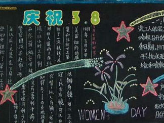 简单好看的妇女节黑板报版面设计图
