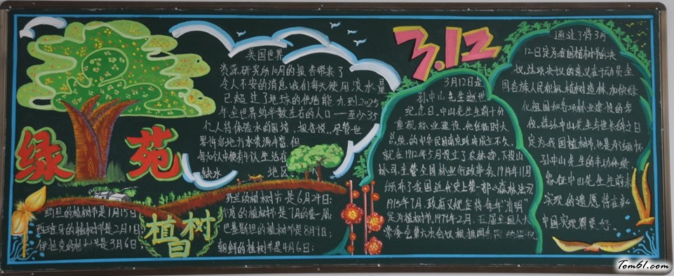 植树节黑板报版面设计图4图片1
