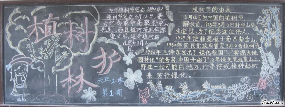 简单的植树节黑板报版面设计图6图片1
