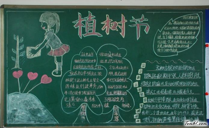 最新植树节黑板报版面设计图图片1