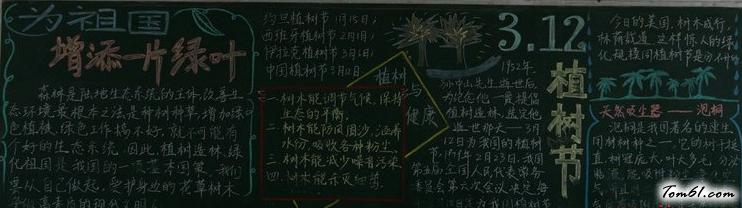 312植树节黑板报版面设计图图片1
