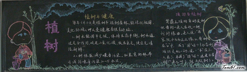 小学生植树节黑板报版面设计图15图片1