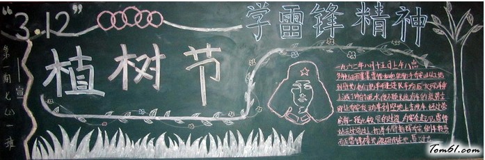 高中植树节黑板报版面设计图2图片1