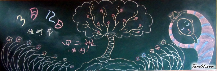 小学植树节黑板报版面设计图23图片1