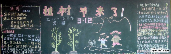 小学植树节黑板报版面设计图4图片1