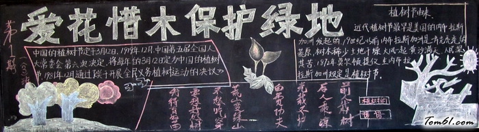 高中植树节黑板报版面设计图3图片1