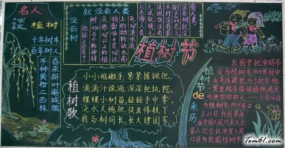 植树节学雷锋黑板报版面设计图2图片1