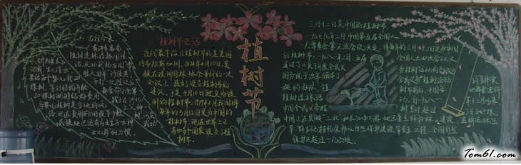 小学生植树节黑板报版面设计图22图片1