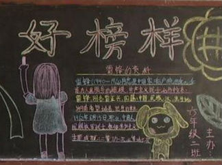 小学生学习雷锋好榜样黑板报版面设计图