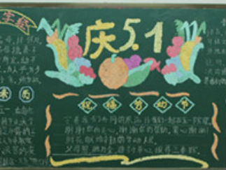 庆五一黑板报版面设计图