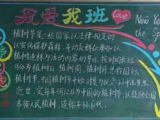 漂亮的植树节黑板报版面设计图