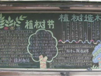 植树造林美化环境植树节黑板报版面设计图