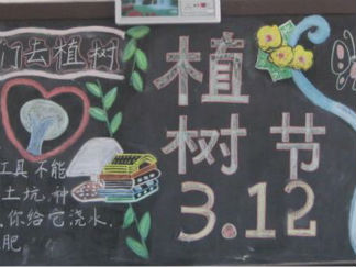 3.12植树节黑板报版面设计图3