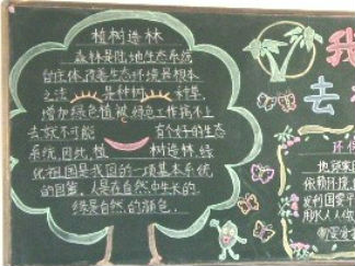 一年级植树节黑板报版面设计图