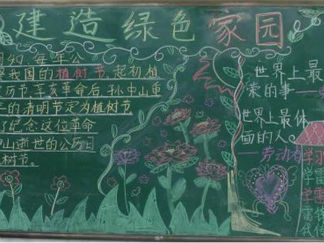 3.12植树节黑板报版面设计图2