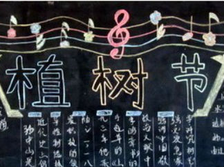 小学生植树节黑板报版面设计图19