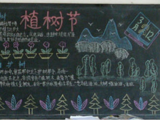高中生植树节黑板报版面设计图