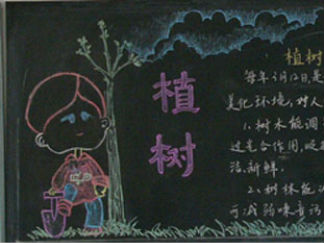 小学生植树节黑板报版面设计图15