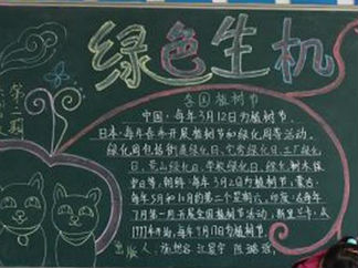 小学生植树节黑板报版面设计图10