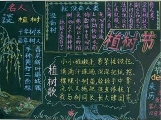 小学生植树节黑板报版面设计图12