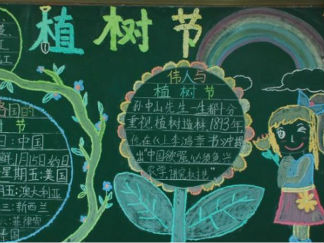 简单的植树节黑板报版面设计图4