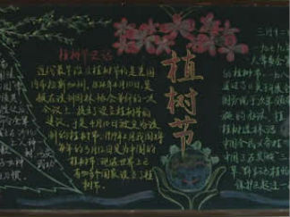 小学生植树节黑板报版面设计图22