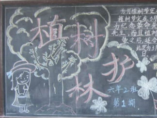 简单的植树节黑板报版面设计图6