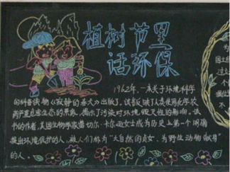 小学生植树节黑板报版面设计图20