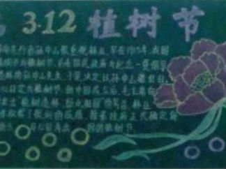 精美的植树节黑板报版面设计图