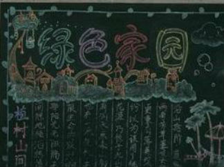 清晰的植树节黑板报版面设计图